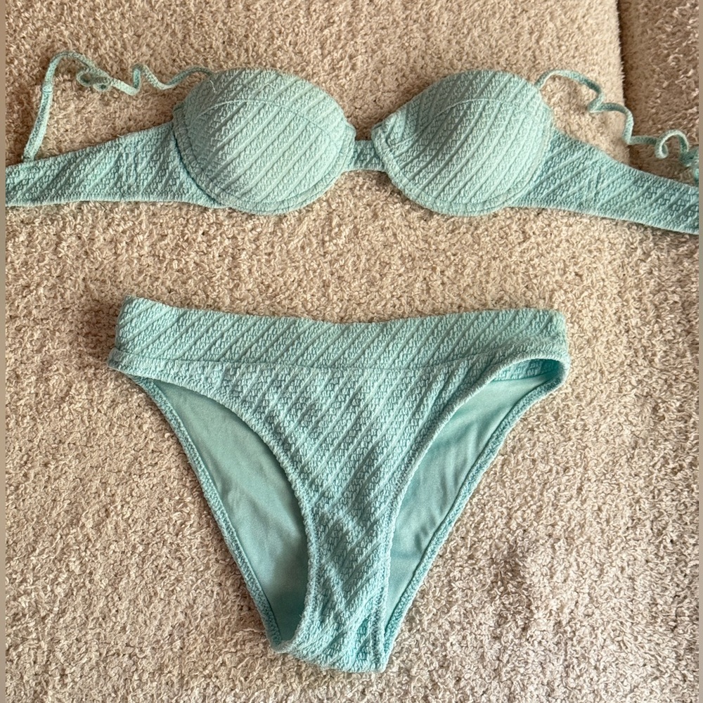 Triangl Swimwear Mint Bikini Textured Fabric Beachwear